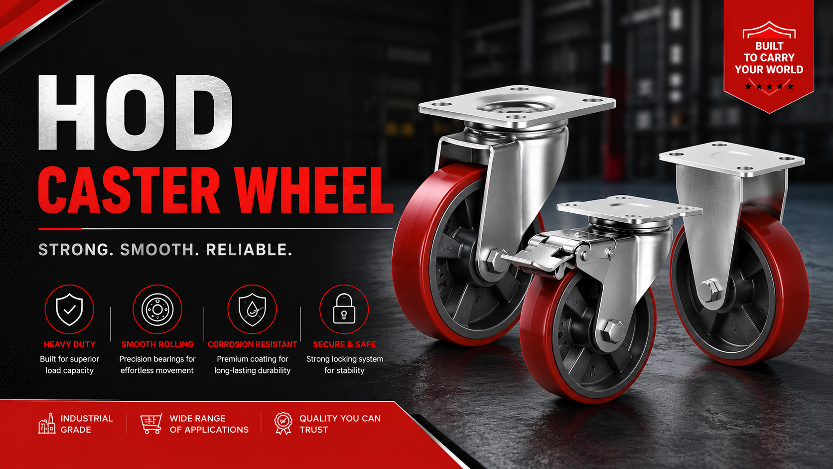 HOD heavy duty caster wheel banner
