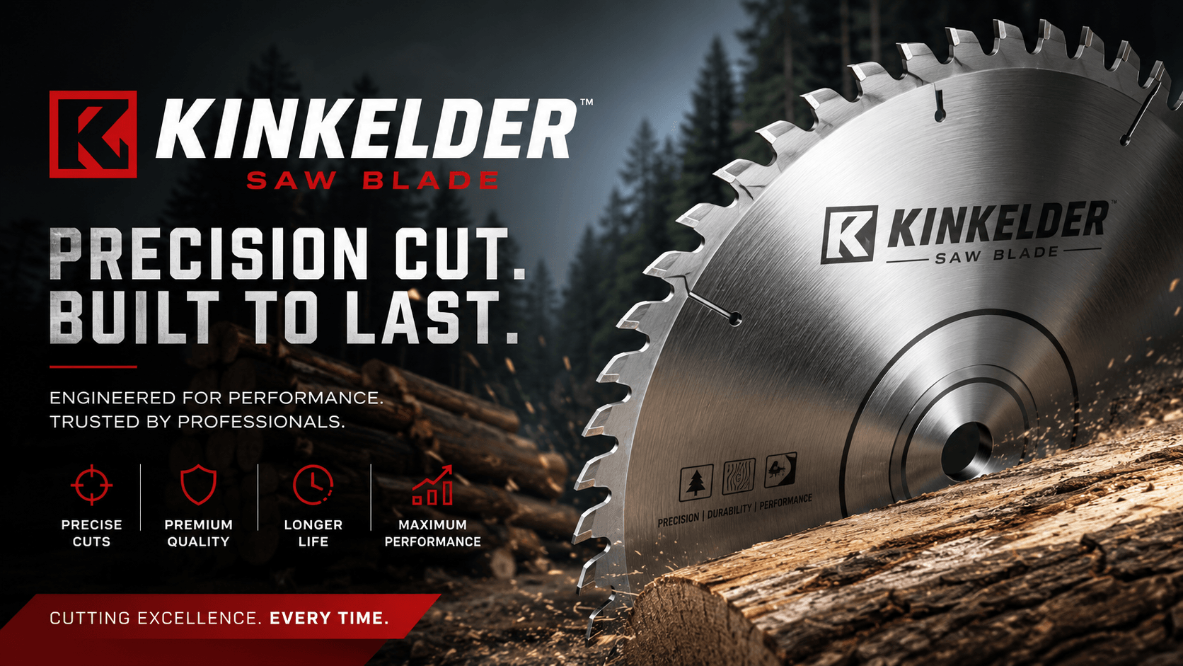 Kinkelder precision saw blade banner
